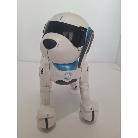 Future Robot Dog Toy – White/Blue RC Robo Puppy – Powers On, No Remote – 12” - Picture 1 of 8